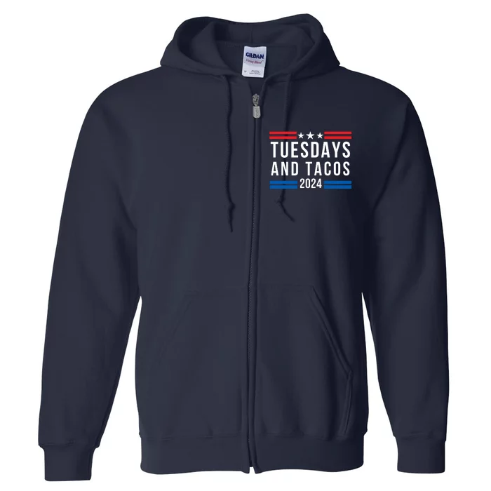 Tuesdays & Tacos 2024 Funny Foodie Trendy Mexican Fiesta Taco Lover Foodie Humor Full Zip Hoodie