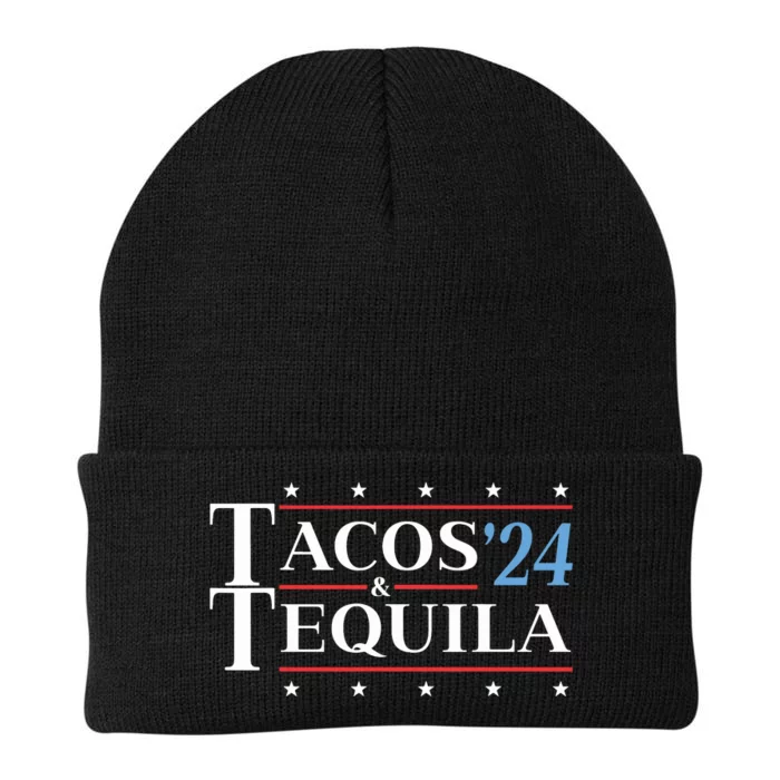 Tacos Tequila 24 Funny Presidential Election 2024 Parody Knit Cap Winter Beanie