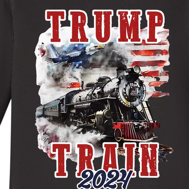 Trump Train 2024 Baby Long Sleeve Bodysuit