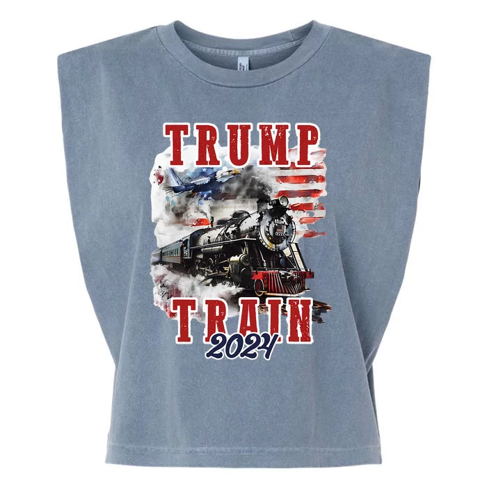 Trump Train 2024 Garment-Dyed Women's Muscle Tee