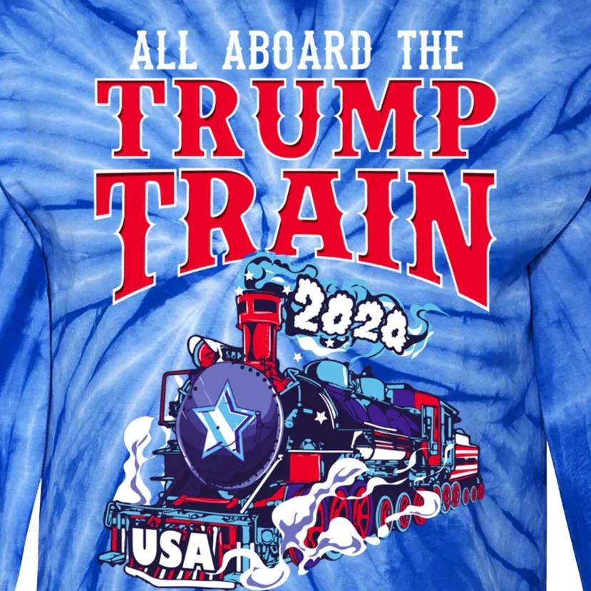 Trump Train 2020 Cute Gift Usa Reelect President Trump Gift Tie-Dye Long Sleeve Shirt