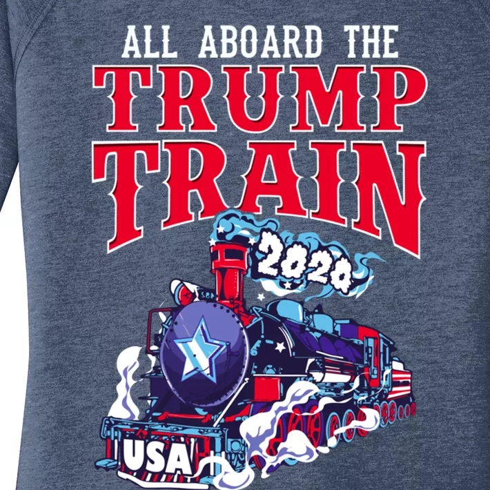 Trump Train 2020 Cute Gift Usa Reelect President Trump Gift Women's Perfect Tri Tunic Long Sleeve Shirt