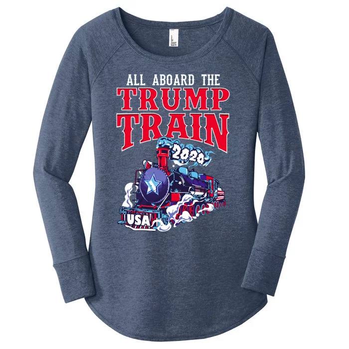 Trump Train 2020 Cute Gift Usa Reelect President Trump Gift Women's Perfect Tri Tunic Long Sleeve Shirt