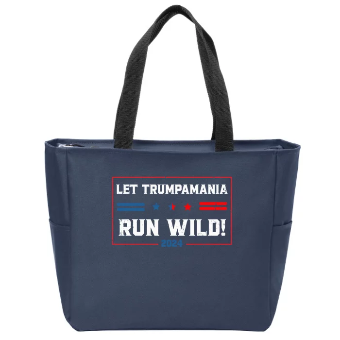 Trumpamania Trump 2024 Let Trumpamania Run Wild Brother Zip Tote Bag