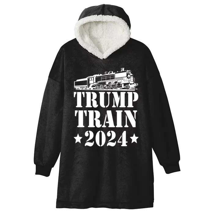 Trump Train 2024 Pro Trump Presidential Election Hooded Wearable Blanket