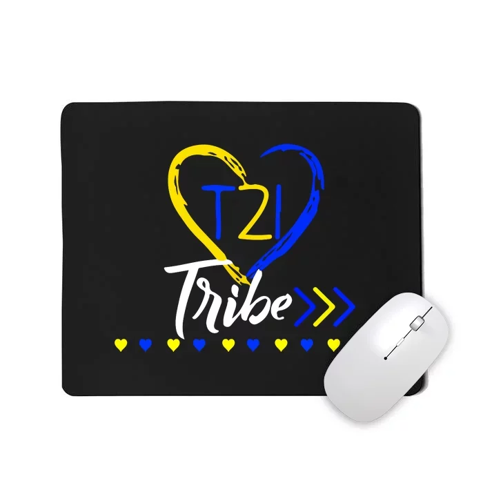 T21 Tribe 21 World Down Syndrome Awareness Day Heart Gift Mousepad