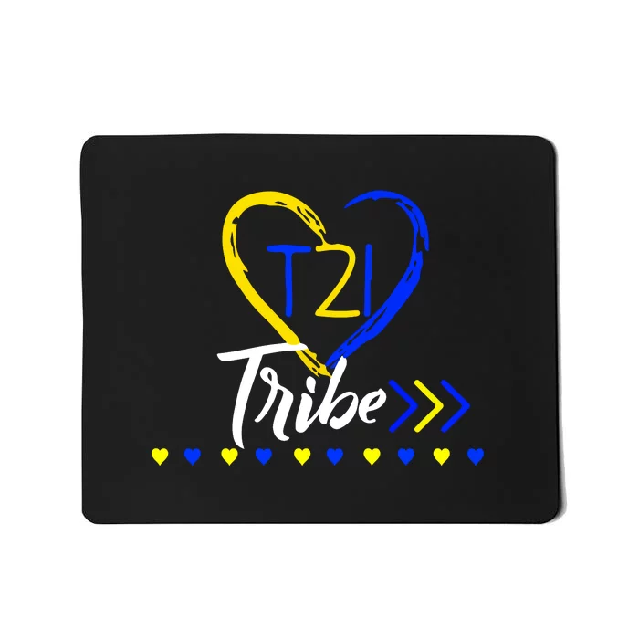 T21 Tribe 21 World Down Syndrome Awareness Day Heart Gift Mousepad