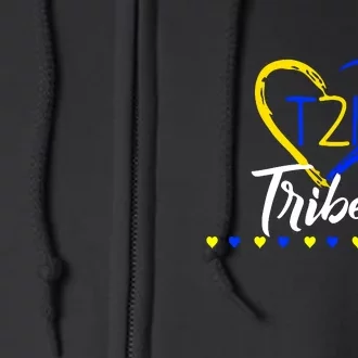 T21 Tribe 21 World Down Syndrome Awareness Day Heart Gift Full Zip Hoodie