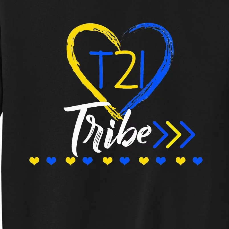 t21 Tribe 21 World Down Syndrome Awareness Day Heart Sweatshirt