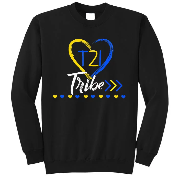 t21 Tribe 21 World Down Syndrome Awareness Day Heart Sweatshirt