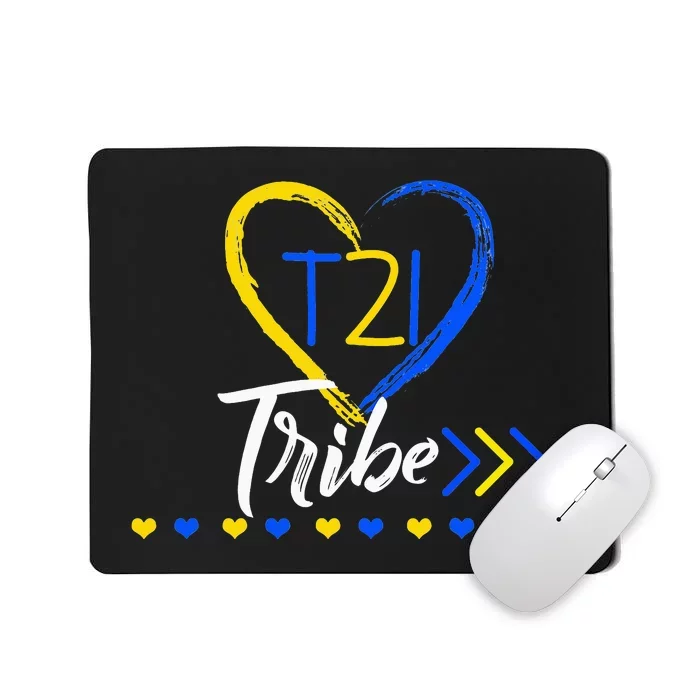 t21 Tribe 21 World Down Syndrome Awareness Day Heart Mousepad