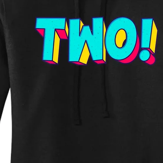 Two Text 2 Year Old Gift 2nd Birthday Second Boy Women's Pullover Hoodie