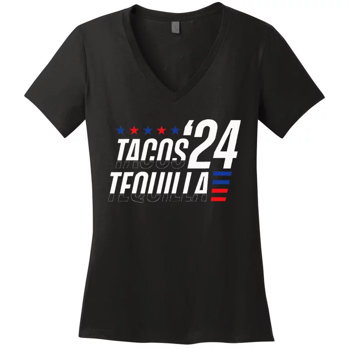 Tacos & Tequila 2024 Election Women's V-Neck T-Shirt