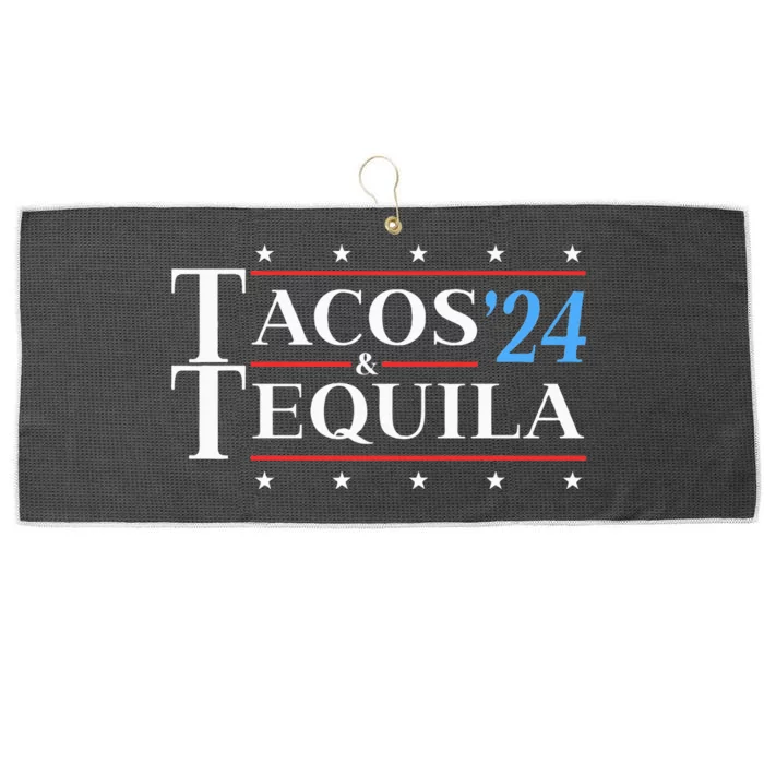 Tacos & Tequila 24 Funny Presidential Election 2024 Parody Large Microfiber Waffle Golf Towel