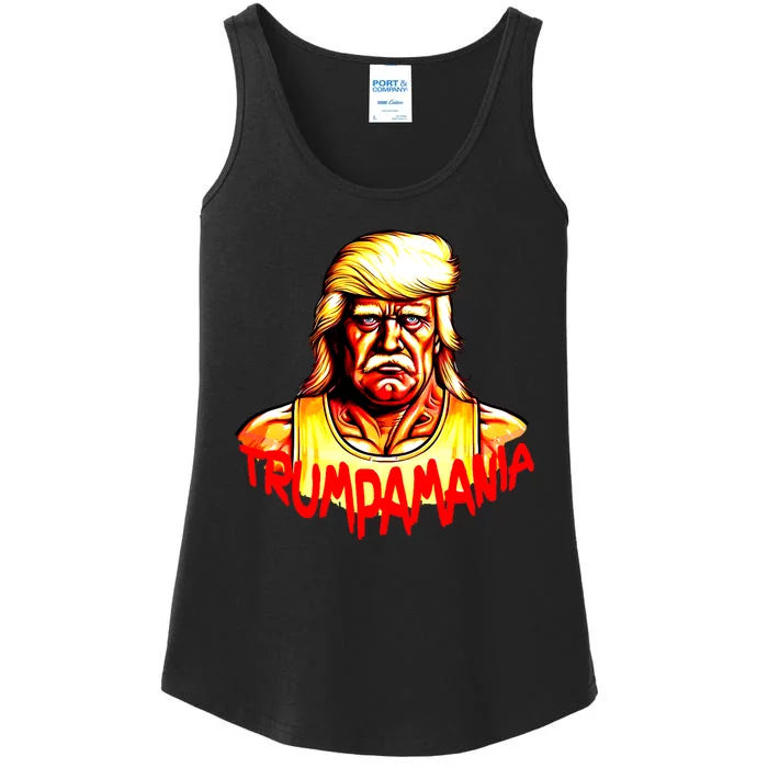 Trumpamania Trump 2024 Trump Wrestling Meme Fake News Ladies Essential Tank