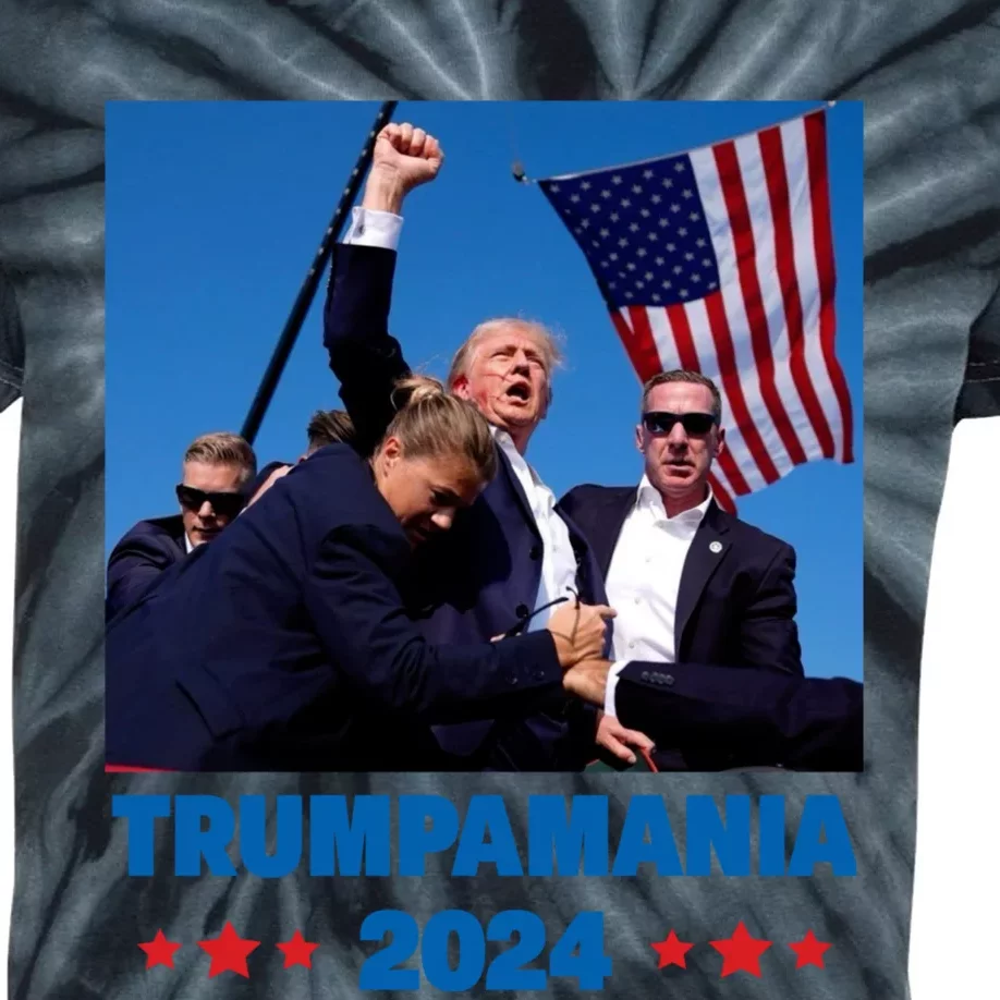 Trump Trumpamania 2024 Let Trumpamania Run Way Brother Kids Tie-Dye T-Shirt