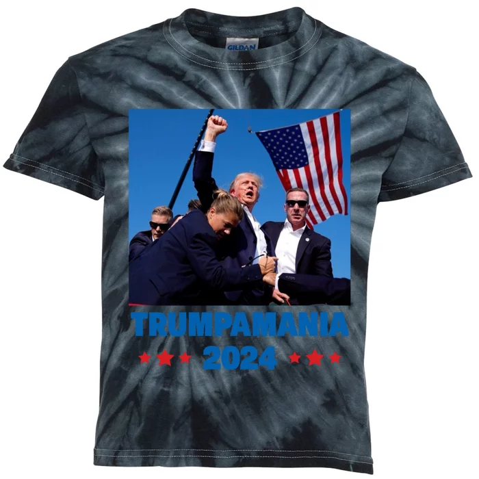 Trump Trumpamania 2024 Let Trumpamania Run Way Brother Kids Tie-Dye T-Shirt