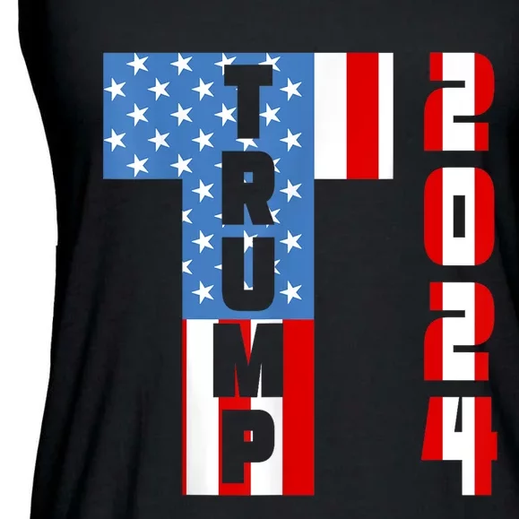 T2024 Trump 2024 Ladies Essential Flowy Tank