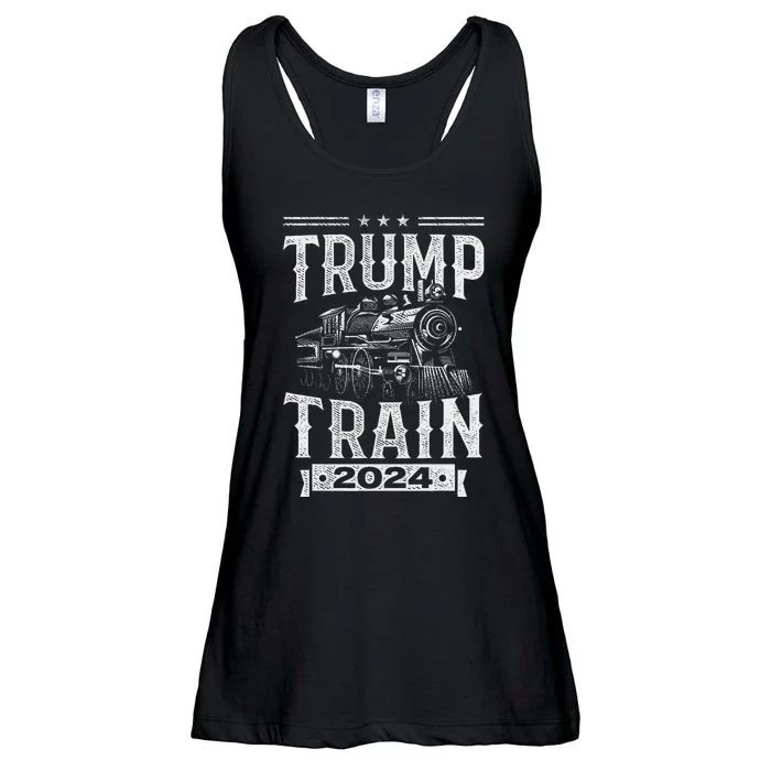 Trump Train 2024 Patriotic Election Design Ladies Essential Flowy Tank