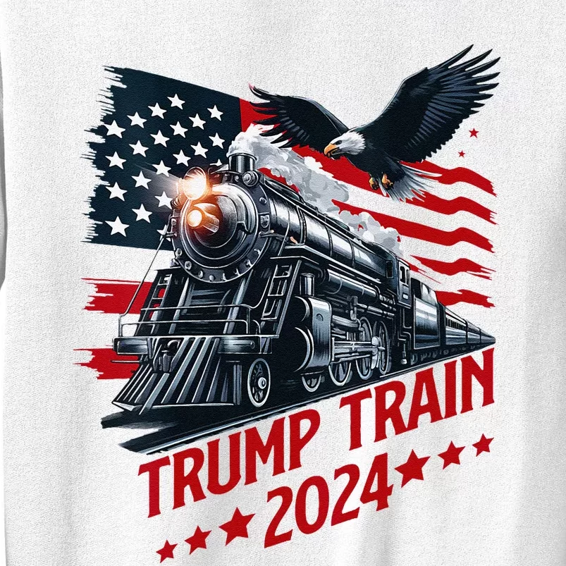 Trump Train 2024 Patriotic Eagle American Flag Sweatshirt