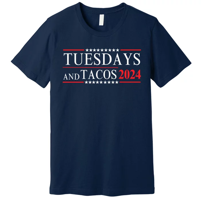 Tuesdays & Tacos 2024 Funny Foodie Trendy Mexican Fiesta Foodie Humor Taco Lover Premium T-Shirt