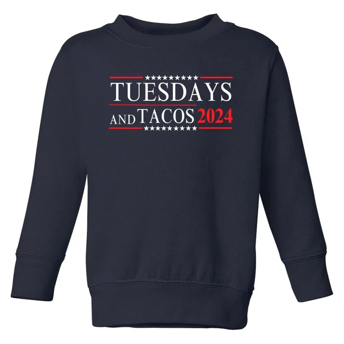 Tuesdays & Tacos 2024 Funny Foodie Trendy Mexican Fiesta Foodie Humor Taco Lover Toddler Sweatshirt