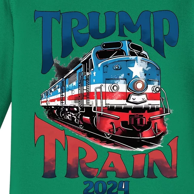 Trump Train 2024 Baby Long Sleeve Bodysuit