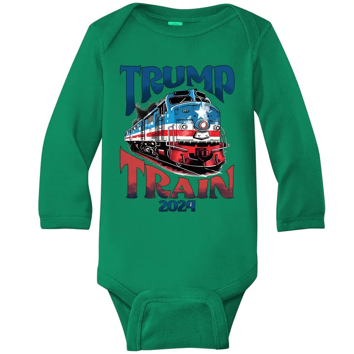 Trump Train 2024 Baby Long Sleeve Bodysuit