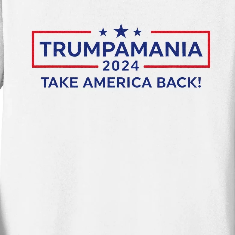 Trumpamania Trump 2024 Election Republican President Kids Long Sleeve Shirt