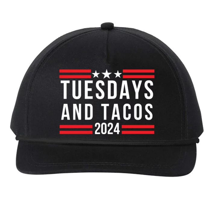 Tuesdays & Tacos 2024 Funny Foodie Trendy Mexican Fiesta Taco Lover Foodie Humor Snapback Five-Panel Rope Hat