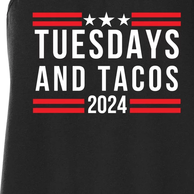 Tuesdays & Tacos 2024 Funny Foodie Trendy Mexican Fiesta Taco Lover Foodie Humor Women's Racerback Tank