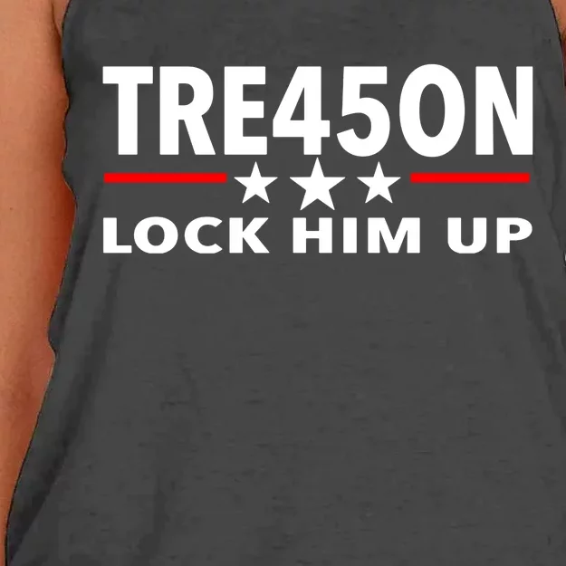 Tre45on Treason 45 Lock Him Up Women's Knotted Racerback Tank