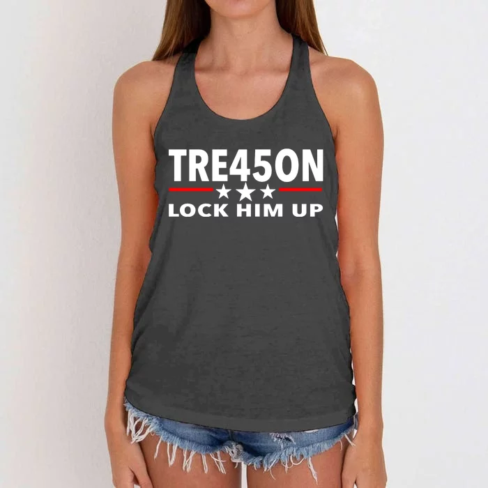 Tre45on Treason 45 Lock Him Up Women's Knotted Racerback Tank