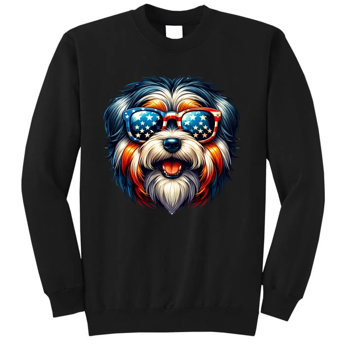 Tibetan Terrier 4th Of July Funny Patriotic Dog Lover Flag Tall Sweatshirt