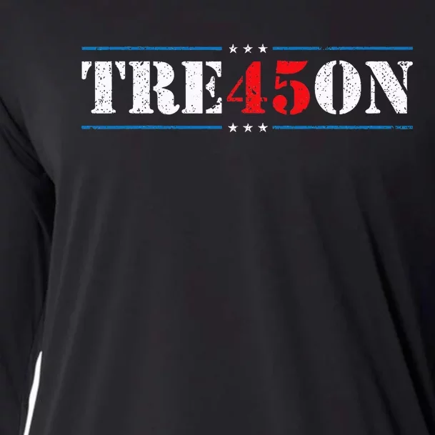 Tre45on Treason 45 2020 Election Anti Trump Democrat Gift Cooling Performance Long Sleeve Crew