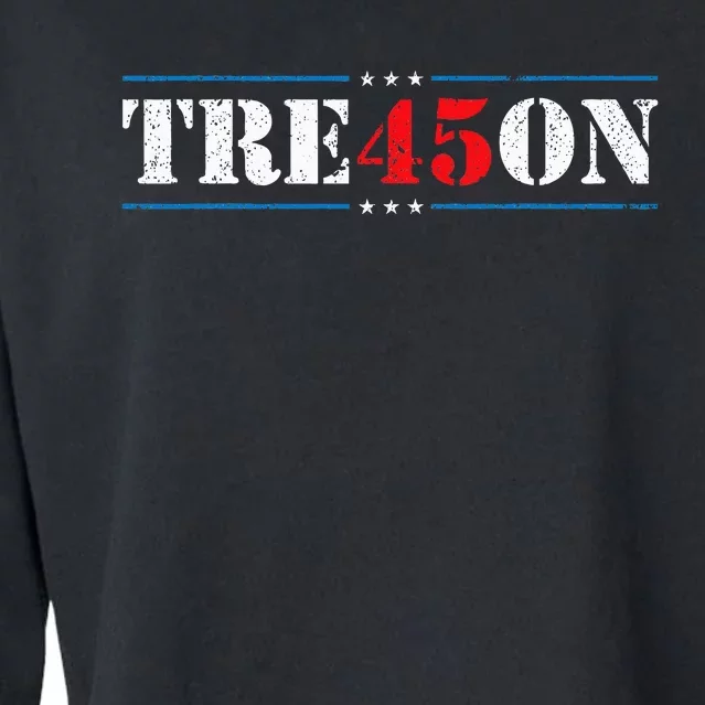 Tre45on Treason 45 2020 Election Anti Trump Democrat Gift Cropped Pullover Crew