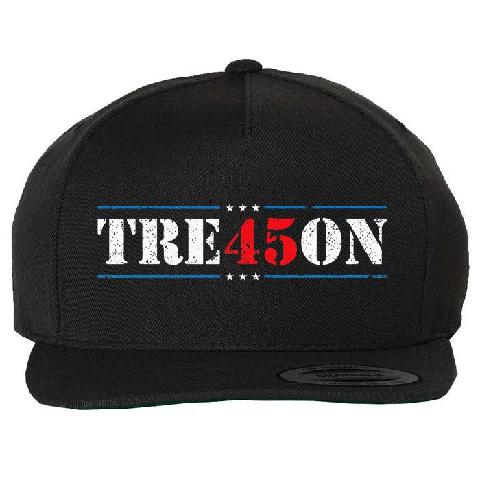 Tre45on Treason 45 2020 Election Anti Trump Democrat Gift Wool Snapback Cap