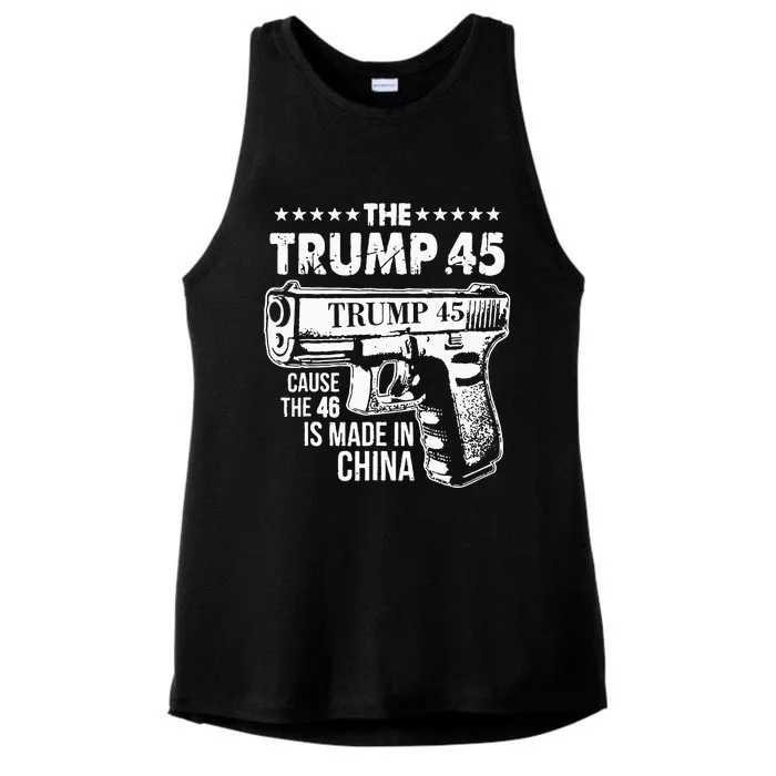 The Trump 45 Cause The 46 Is Made In China Ladies Tri-Blend Wicking Tank