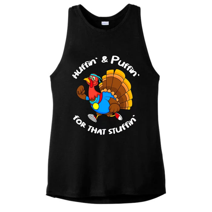 Turkey Trot 5k Funny Thanksgiving Day Race Ladies Tri-Blend Wicking Tank