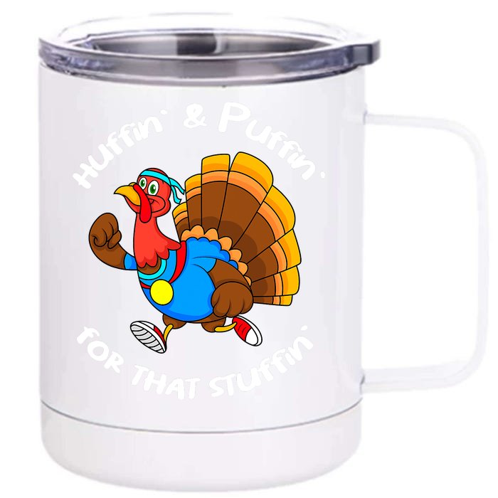 Turkey Trot 5k Funny Thanksgiving Day Race Front & Back 12oz Stainless Steel Tumbler Cup