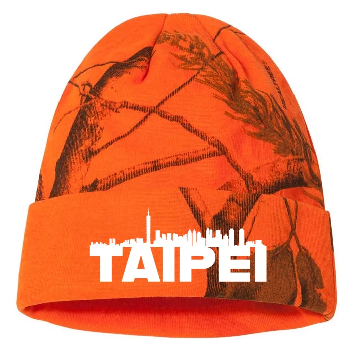 Taipei Taiwan Asia City Skyline Silhouette Outline Sketch Cute Gift Kati - 12in Camo Beanie