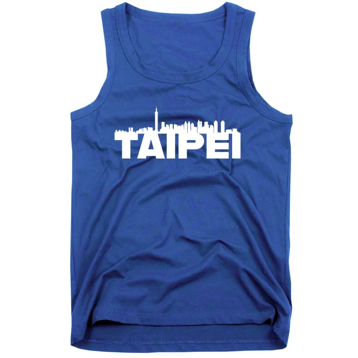 Taipei Taiwan Asia City Skyline Silhouette Outline Sketch Cute Gift Tank Top