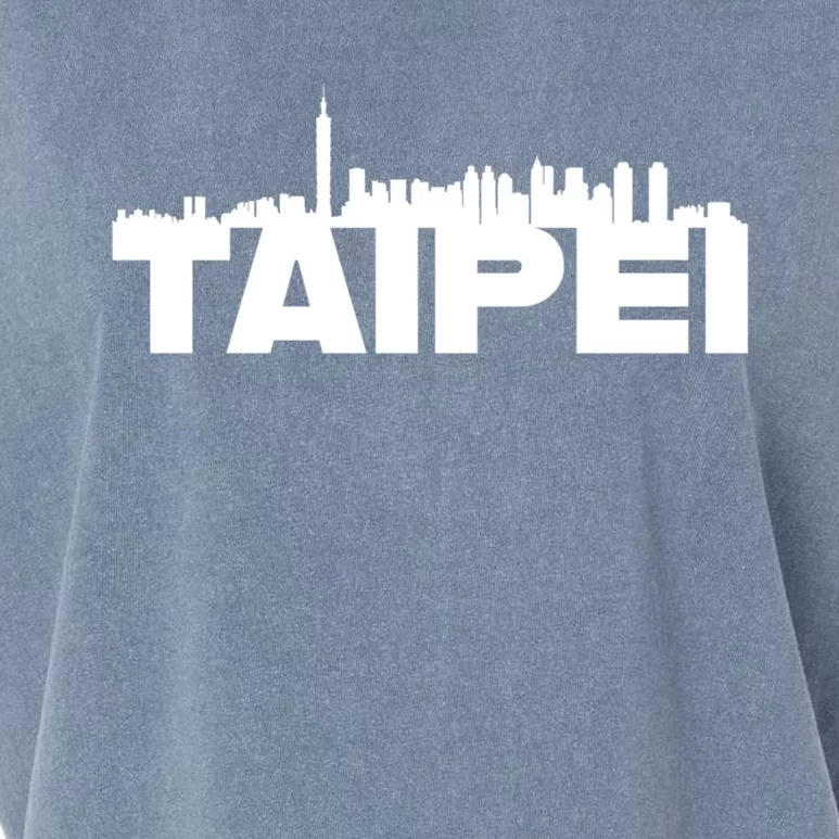 Taipei Taiwan Asia City Skyline Silhouette Outline Sketch Cute Gift Garment-Dyed Women's Muscle Tee