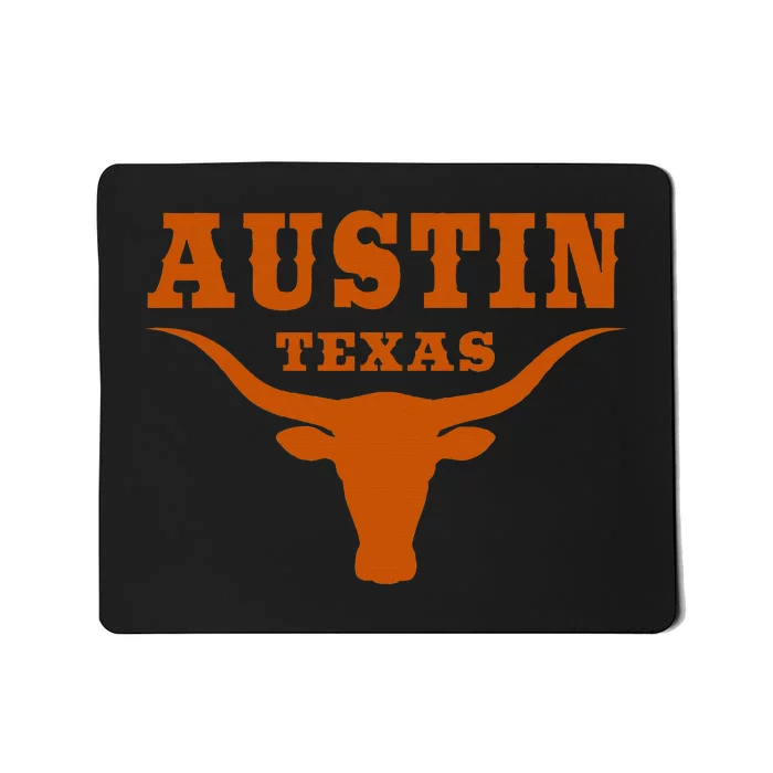 Texas Tx American Bull United States Font Mousepad