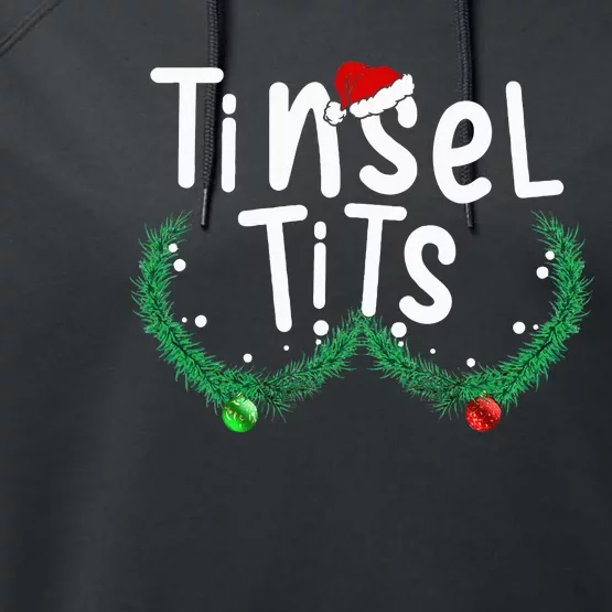 Tinsel Tits And Jingle Balls Funny Matching Christmas Couple Performance Fleece Hoodie