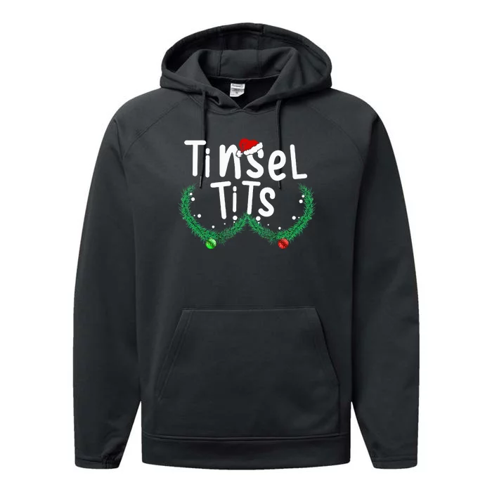 Tinsel Tits And Jingle Balls Funny Matching Christmas Couple Performance Fleece Hoodie