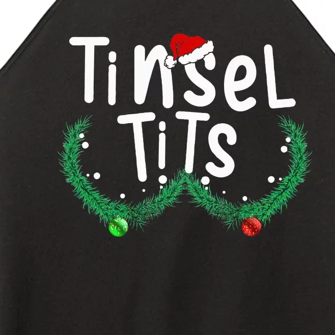 Tinsel Tits And Jingle Balls Funny Matching Christmas Couple Women’s Perfect Tri Rocker Tank