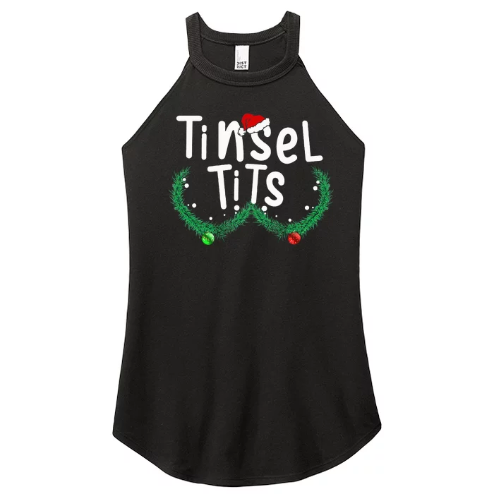 Tinsel Tits And Jingle Balls Funny Matching Christmas Couple Women’s Perfect Tri Rocker Tank