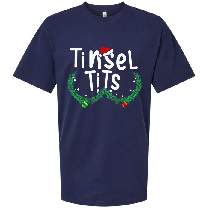 Tinsel Tits And Jingle Balls Funny Matching Christmas Couple Sueded Cloud Jersey T-Shirt