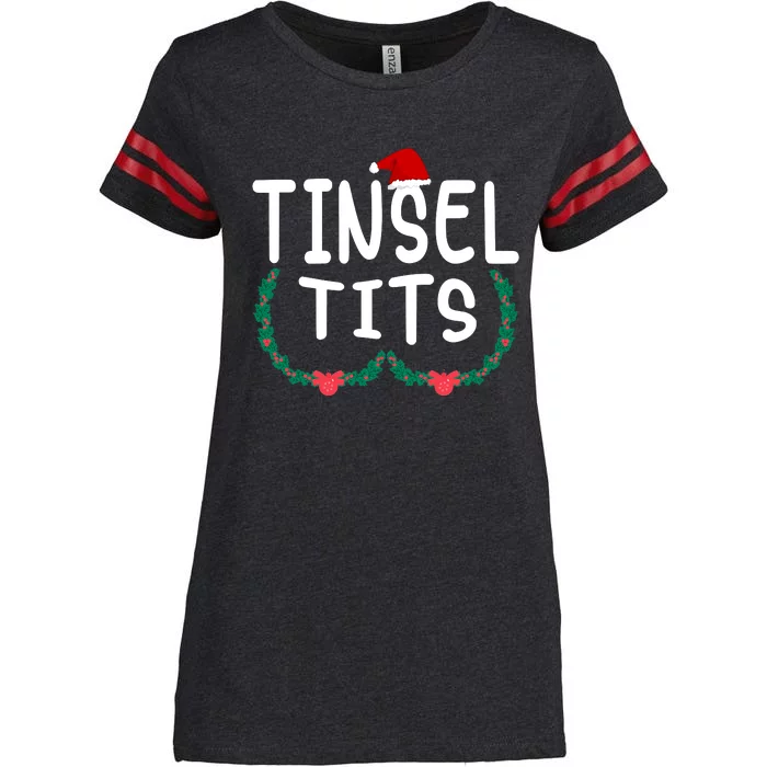 Tinsel Tits And Jingle Balls Funny Christmas Enza Ladies Jersey Football T-Shirt